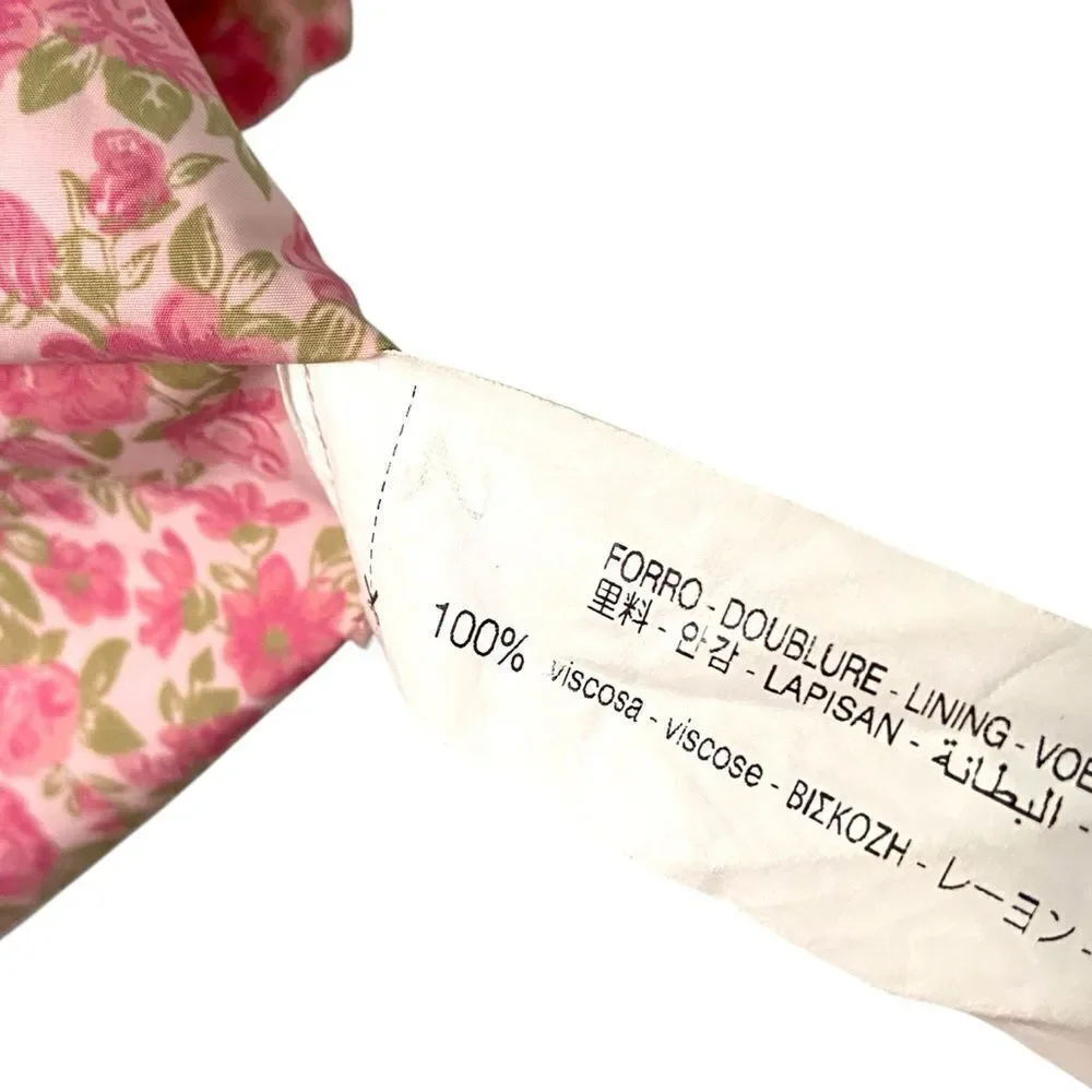 Zara Taffeta Floral Puff Sleeve Blouse